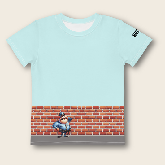 Kids' T-Shirt: The Watchful Officer and the Sneaky Thief