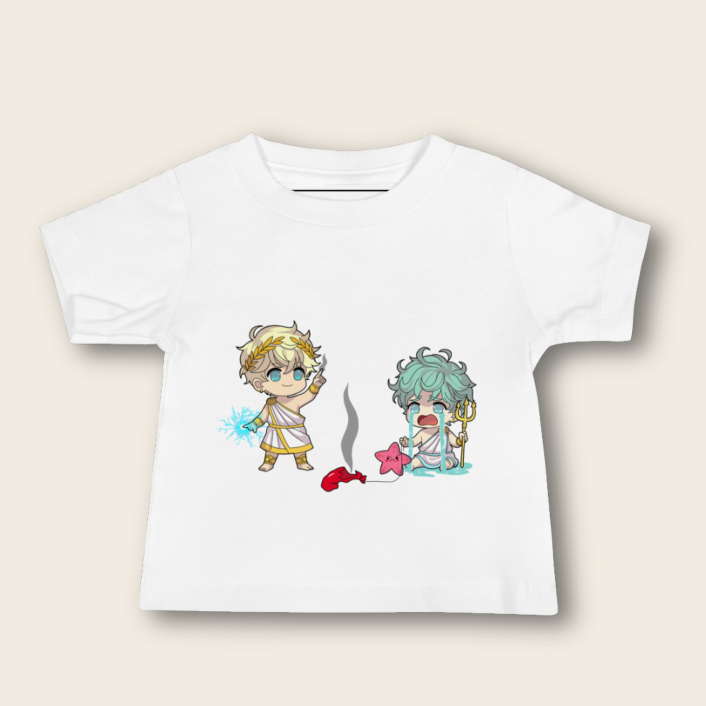 Baby Tee: Zeus & Poseidon Chibi Mythology Fun