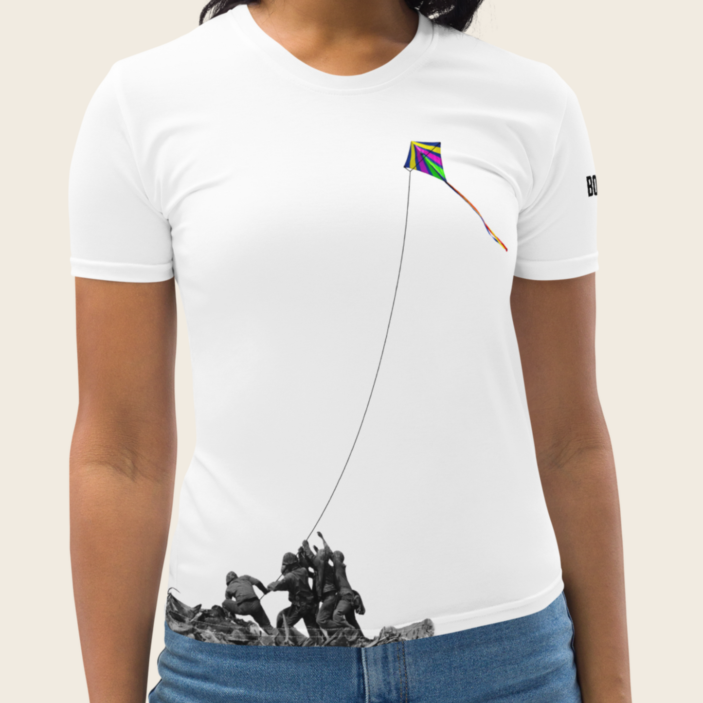 Women's T-Shirt: Iwo Jima Reimagined – Kite of Freedom