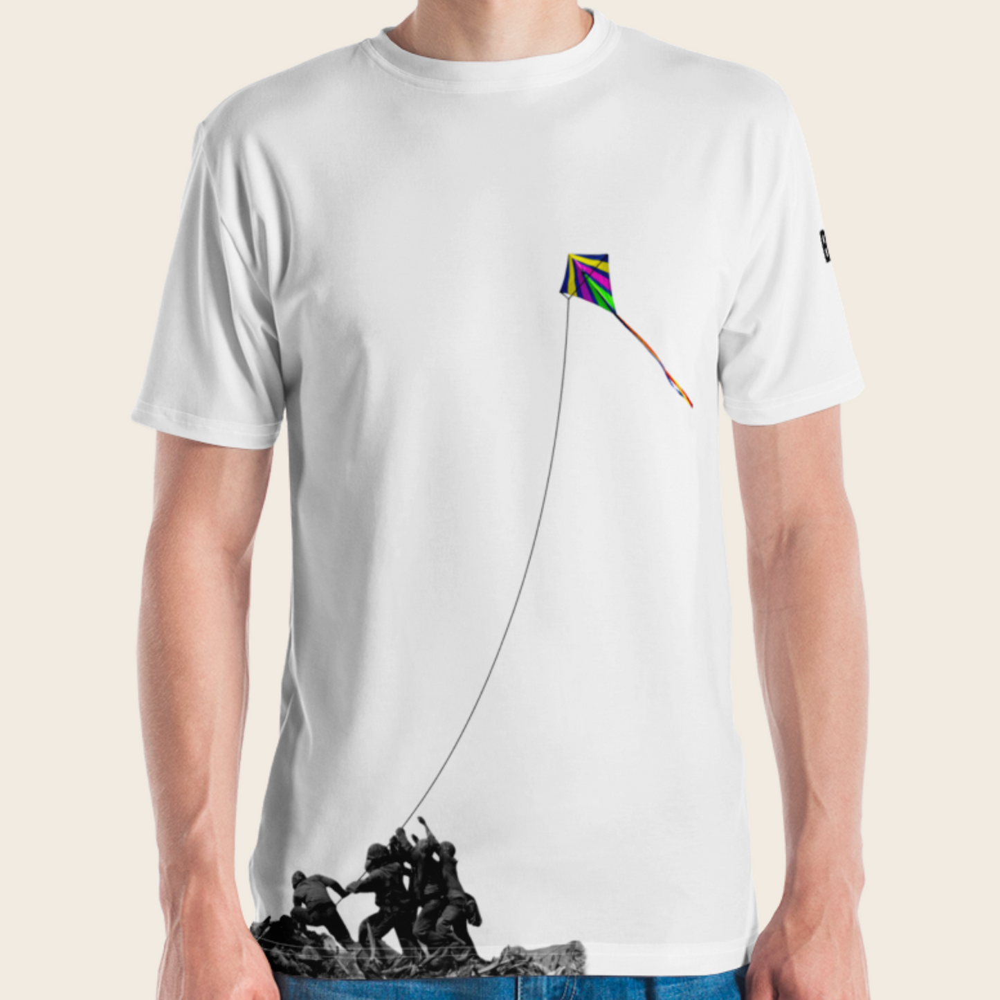 Men's T-Shirt: Iwo Jima Reimagined – Kite of Freedom