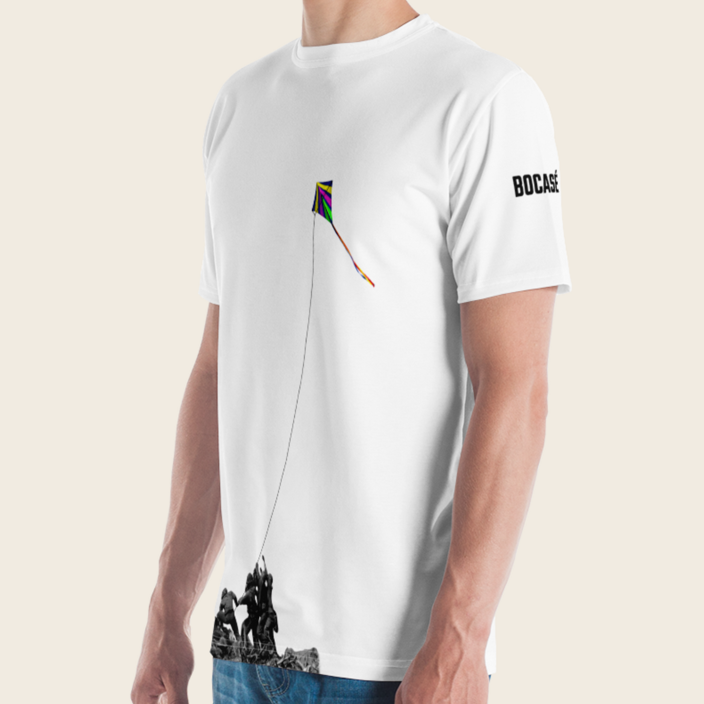 Men's T-Shirt: Iwo Jima Reimagined – Kite of Freedom