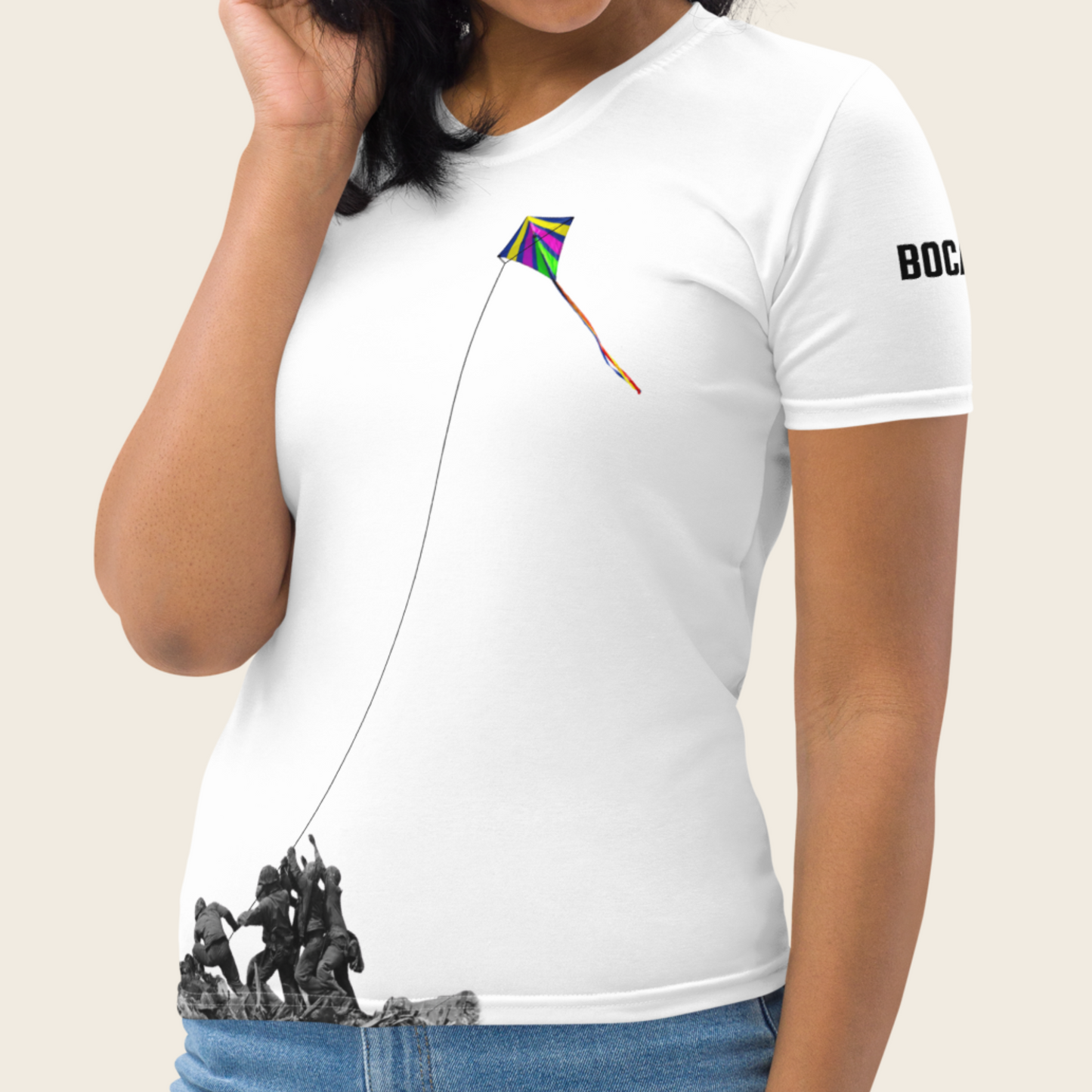 Women's T-Shirt: Iwo Jima Reimagined – Kite of Freedom